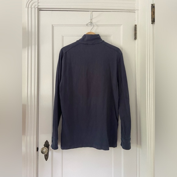 J. Crew navy cotton quarter-zip pullover, size extra-large - Picture 2 of 3
